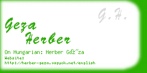 geza herber business card